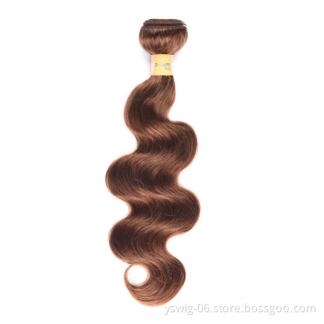 Wholesale Price Mink Peruvian Human Hair Double Weft Extension Bundles Body Wave 4# Colored Human Hair Supplier
